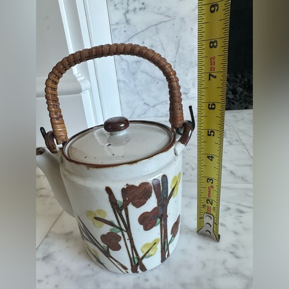🇯🇵 Vintage Japanese Pottery Teapot with Rattan Handle - Picture 11 of 11